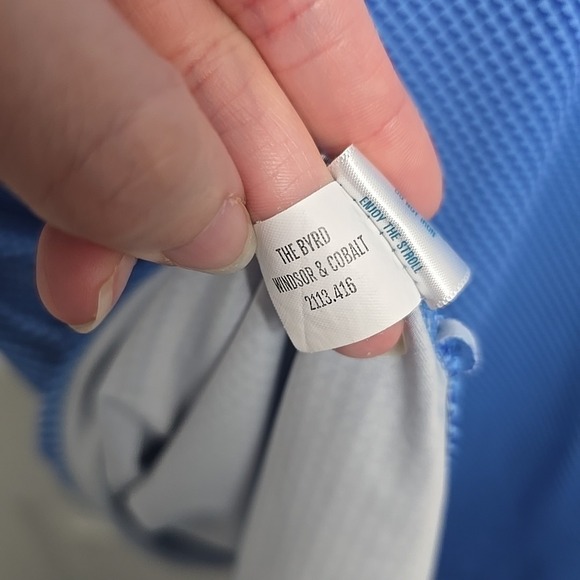 Holderness & Bourne Men's XXL Blue Geometric Tailored Fit Polo Embroidered Logo - Picture 6 of 6